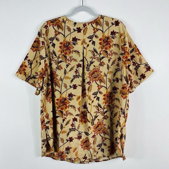 Vintage Maggie Barnes Plus Size 18 Floral Short Sleeve Button Blouse Top - Picture 2 of 5